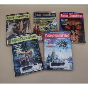Lot Of 5 Vintage Fantasy & Science Fiction Magazines 1997-2001 Robert Thurston